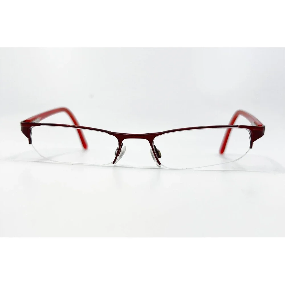 Halston Eyeglasses Womens Red Semi-Rimless H 282 Col 30 50-17-135